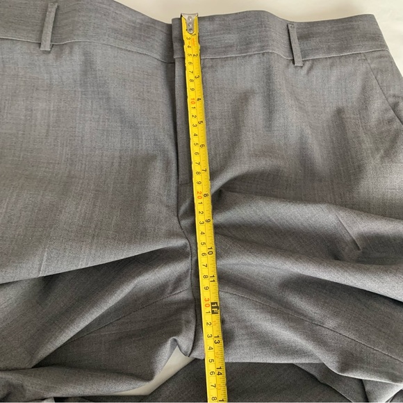 Banana Republic Light gray 70% fine wool blend straight pants lined pocket US 14 - Picture 13 of 16